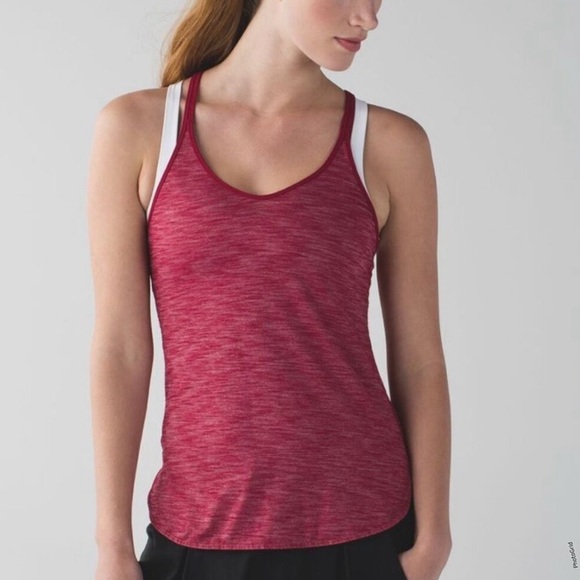 Lululemon What the Sport Singlet Tank Heathered Cranberry Size 6 - Picture 1 of 7